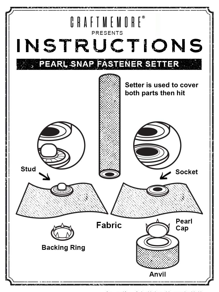 CRAFTMEMORE Snap Fastener Setting Tool for Pearl Snap Ring Fastener Buttons - Snaps NOT Included (Prong Snap Setter) - Image 2
